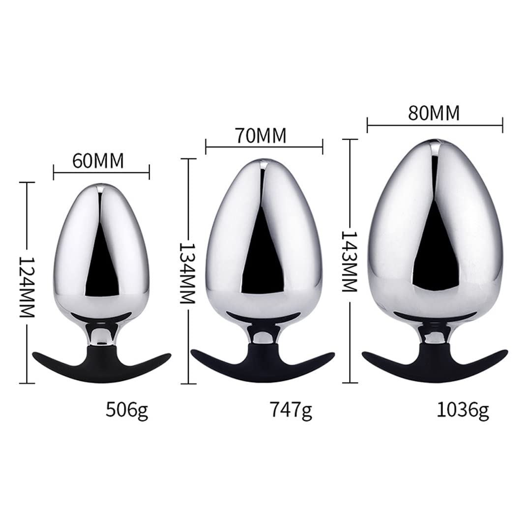 Groß Analplug L-XXL für Männer und Frauen Edelstahl Anal Plug Mit Stoss Butt Plug Dilatator Prostata Massage SM Sexspielzeug Anal Stimulator für Anfänger und Fortgeschrittene (L)