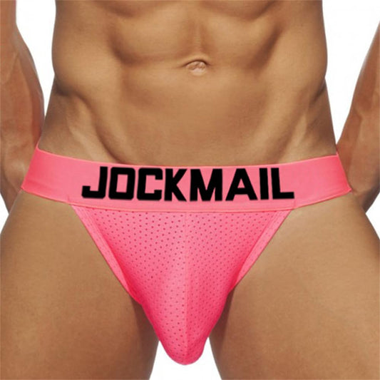 JOCKMAIL Herren Slips Suspensorium Komfort Herren Unterwäsche Sportlich Suspensorium Sport Unterwäsche Slip (DE/NL/SE/PL, Alphanumerisch, XL, Regular, Regular, Rosa)