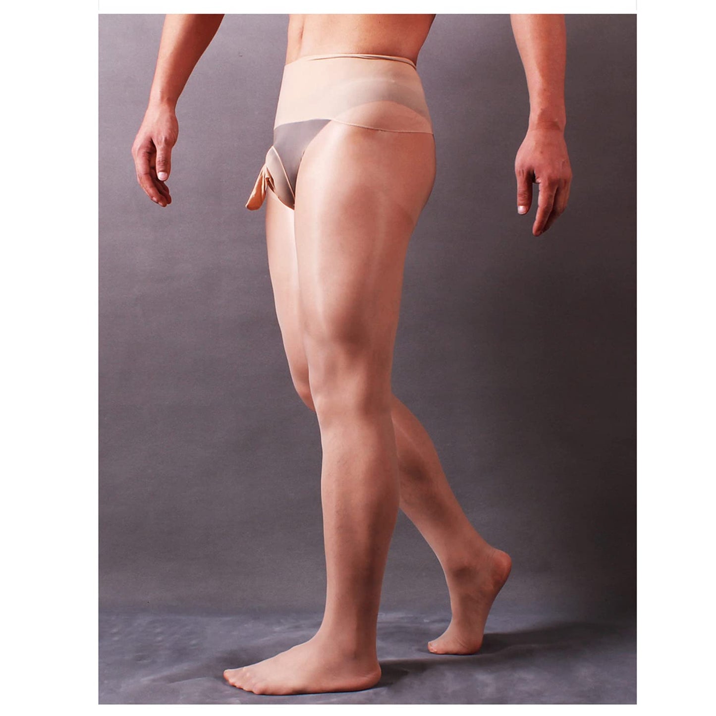 MANTYHOSE- Herren Sexy 8 Den Ultradünne Öl Glänzend Nahtlose Strumpfhosen Durchsichtig Nylon Strumpfhose mit Penishülle