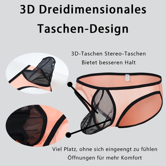 Herren Slips Sexy und Bequem mit einem Großen Beutel und Einzigartigem Farbendesign Orange 2XL