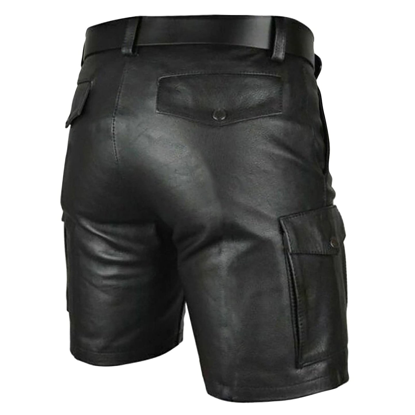 Shorts Herren Kurze Lederhose Sexy Wetlook Boxershorts Stretch Sport Training Laufen Joggingshose Lack Lederoptik Hose Kurze Leggings Slim Fit Ledershorts Ledershorts Punk Clubwear