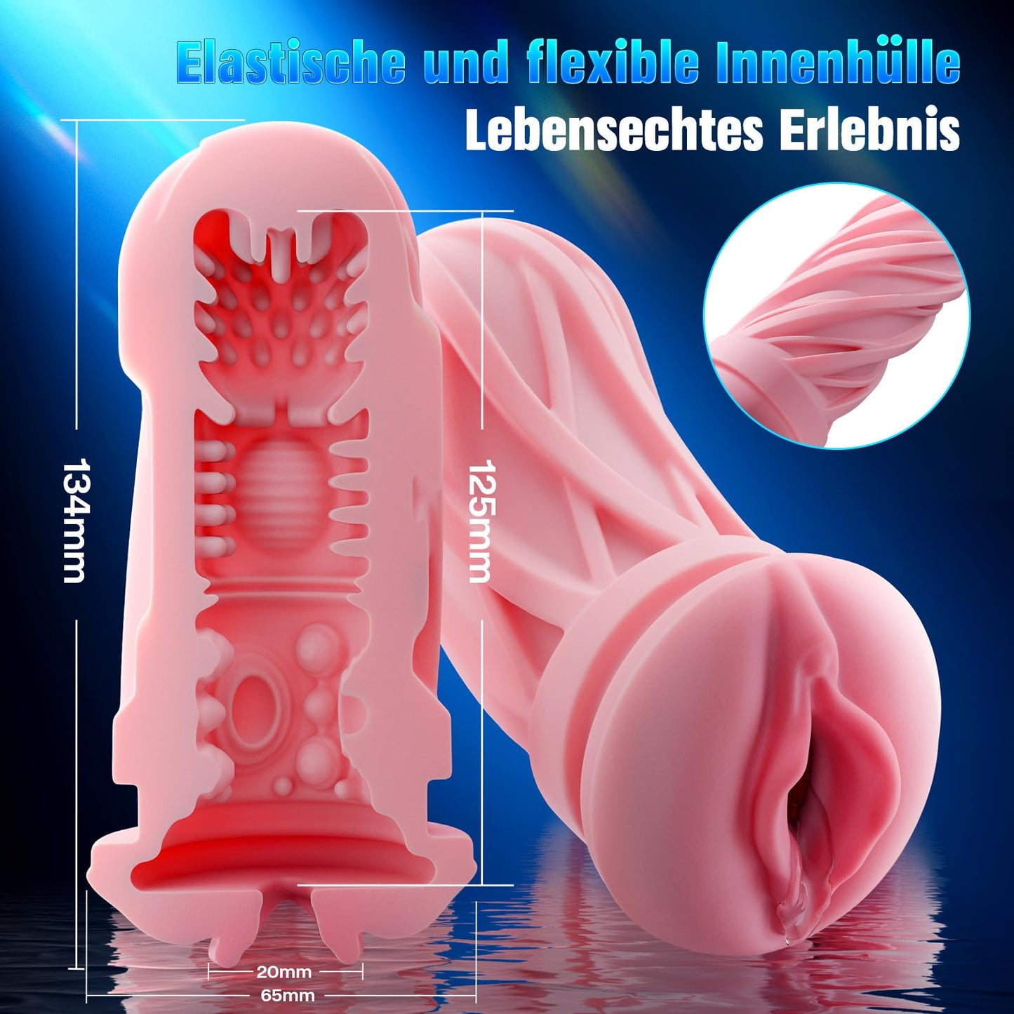 KI-Interaktion 360° Masturbatoren Sex Spielzeug für die Männer, Masturbieren für Männer 5 Intensiver Teleskopfunktion Sexspielzeug, Realistische Masturbatoren Liner Abnehmbare Accessoires