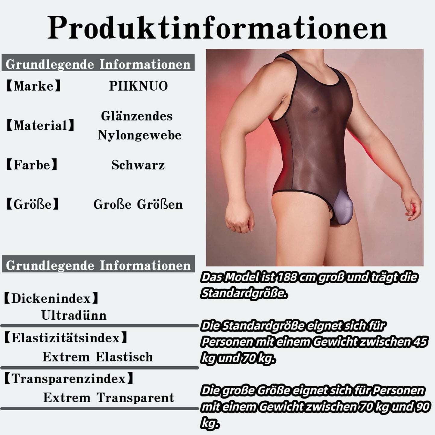 Männer Nylon Glanz Stringbody-, Sissy