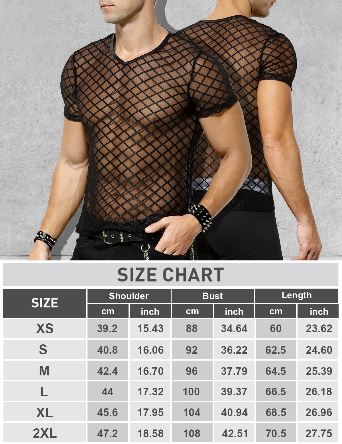 Herren Muskel Transparent Kurzarm Shirts Netz Hemd