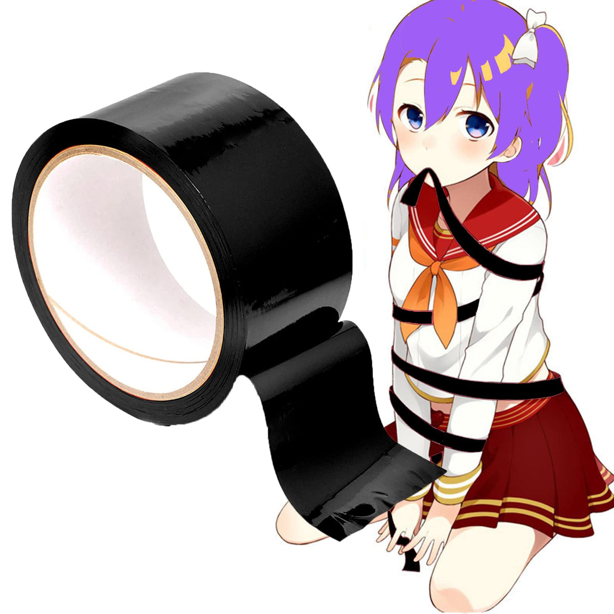 Ouch! - Bondage Tape 20m lang - 5cm breit 3PC Statikfreies Design Tape, Vielseitiges Bondage-SM-Band for Sexuell Sexspielung Paare Frauen Manner(Schwarz)