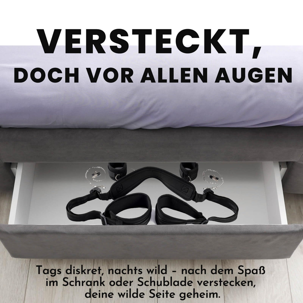 BDSM Bondage Set Fesseln Sexspielzeug für die Paare Bett Sexspiele, 3-in-1 Sex Bondageset (Handschellen, Oberschenkel-Fußfessel, Nippelklemme), Bettfesseln für Frauen Männer Anfänger Profi Extrem Hart