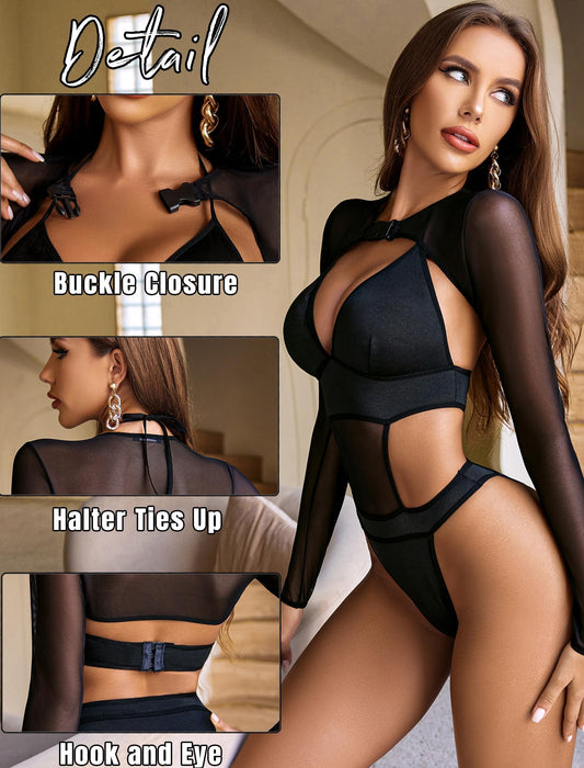 Avidlove Rave Outfits für Damen Sexy Body Dessous Unterwäsche Set Bodysuit