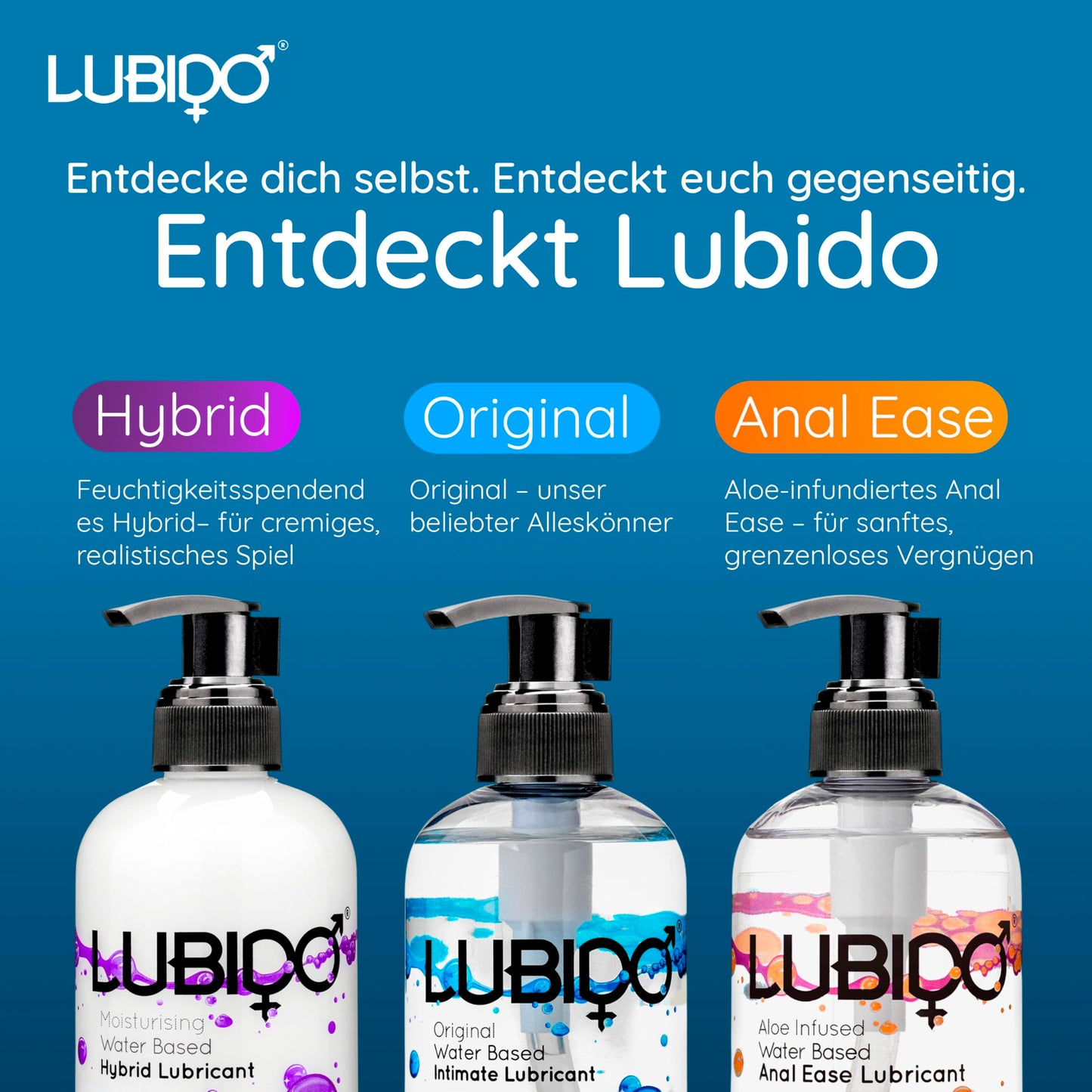 Lubido Original Gleitgel auf Wasserbasis für den Intimbereich, ohne Parabene, 250 ml