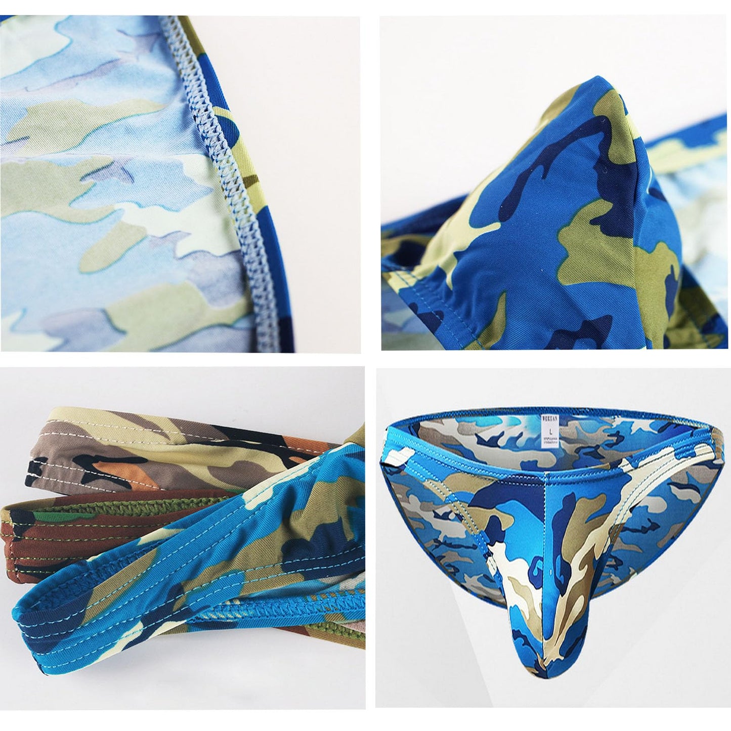 Men's Sexy Low Rise Camouflage Underwear Bulge Pouch Comfort Men Bikini Briefs Underwear