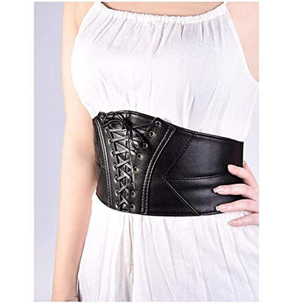 Korsett elastischer Bund，Breiter Gürtel für Frauen Elastischer Korsettbund, elastischer Korsettbund mit Metallknöpfen, schwarz