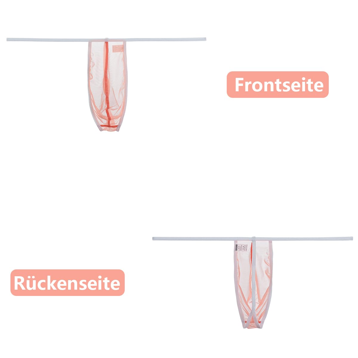 Herren Low-Waist String, weich und bequem, leicht und dünn, Mesh-atmungsaktiv Orange