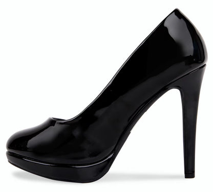 Sissy Femboy Crossdresser Pumps, Herren/Damen, Dragqueen, Transvestit, Absatzschuh mit runder Spitze, große Größen schwarzer lack,
