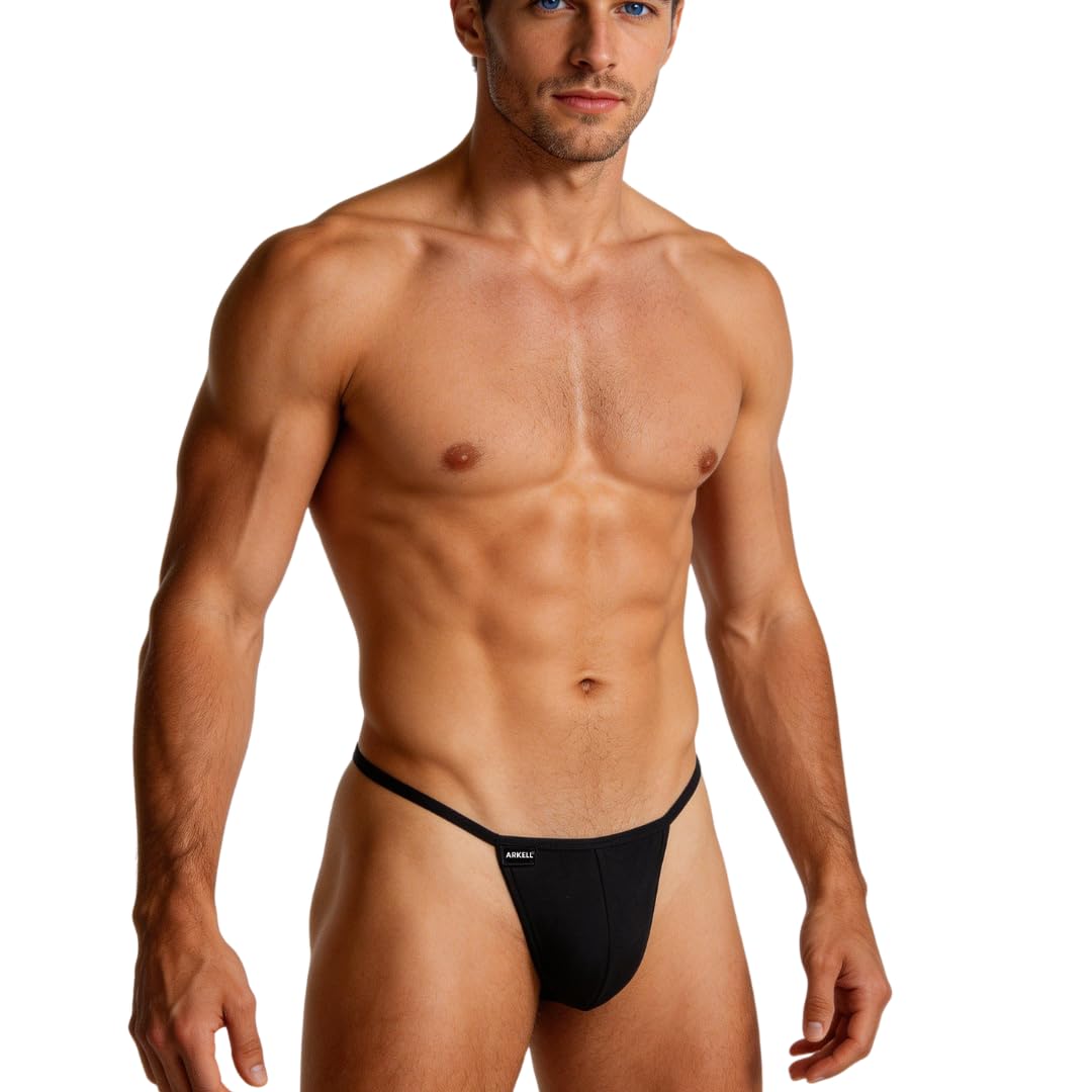 Herren-Tanga aus schwarzer Baumwolle mit Rückseite aus Herrengarn moderner Stil, Schwarz (DE/NL/SE/PL, Alphanumerisch, M, Regular, Regular, Schwarz)
