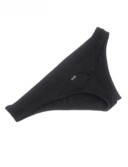 String Tanga Männer mit Loch Sexy Eisseide Slip Sissy Dessous Große Größen Herren Reizwäsche Lustige Unterhosen Vorne Offen Borat Anzug Ouvert Höschen Gay Underwear Thong Briefs Schwarz L