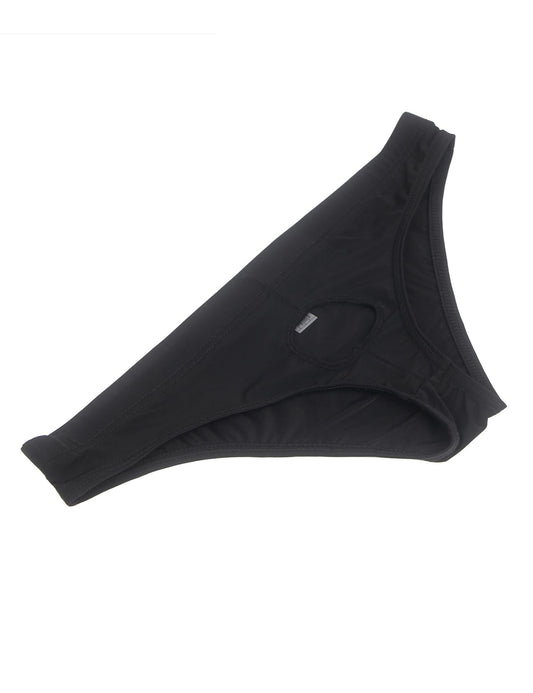 String Tanga Männer mit Loch Sexy Eisseide Slip Sissy Dessous Große Größen Herren Reizwäsche Lustige Unterhosen Vorne Offen Borat Anzug Ouvert Höschen Gay Underwear Thong Briefs Schwarz L