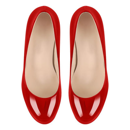 Meinabsatz Damen Plateau Pumps Klassische Plattform High Heels Stiletto Damenschuhe Lackoptik Rot