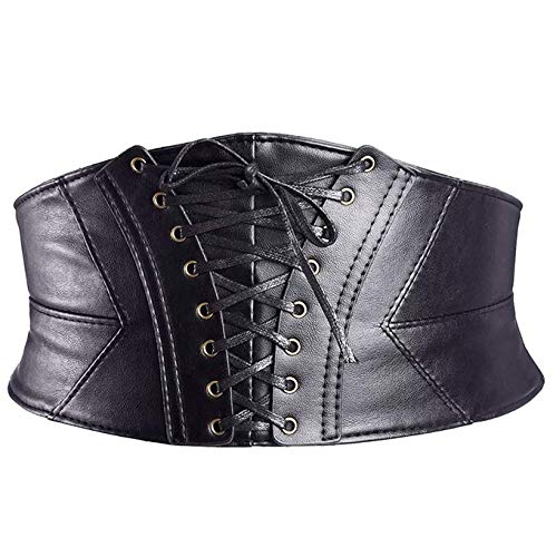 Korsett elastischer Bund，Breiter Gürtel für Frauen Elastischer Korsettbund, elastischer Korsettbund mit Metallknöpfen, schwarz