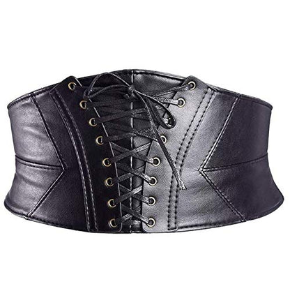 Korsett elastischer Bund，Breiter Gürtel für Frauen Elastischer Korsettbund, elastischer Korsettbund mit Metallknöpfen, schwarz