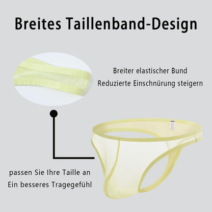 Herren Strings Durchsichtig und Sexy mit Bequemem und Hautfreundlichem und Atmungsaktivem Netzgewebe 3 Multi XL
