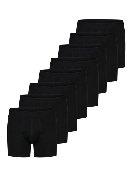 Only & Sons Boxershorts Herren lang ONSSCOTT 8er Pack Baumwolle Basic Trunks Unterhosen Unterwäsche Retroshorts Set Boxer Shorts Stretch, Größe:M, Farbe:Black (Pack 4)