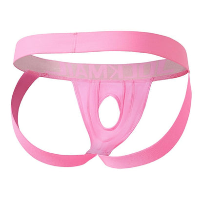 JOCKMAIL Herren Jockstrap Low Rise Cutout Design Jockstraps Atmungsaktiv Figurformend für Sport und Alltag (DE/NL/SE/PL, Alphanumerisch, XXL, Regular, Regular, Rosa)