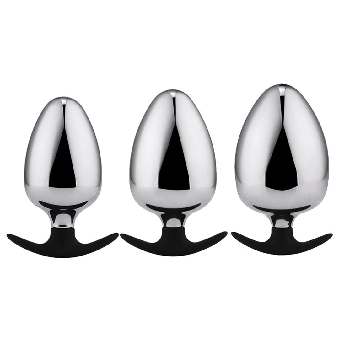 Groß Analplug L-XXL für Männer und Frauen Edelstahl Anal Plug Mit Stoss Butt Plug Dilatator Prostata Massage SM Sexspielzeug Anal Stimulator für Anfänger und Fortgeschrittene (L)