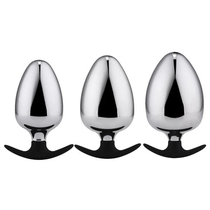 Groß Analplug L-XXL für Männer und Frauen Edelstahl Anal Plug Mit Stoss Butt Plug Dilatator Prostata Massage SM Sexspielzeug Anal Stimulator für Anfänger und Fortgeschrittene (L)