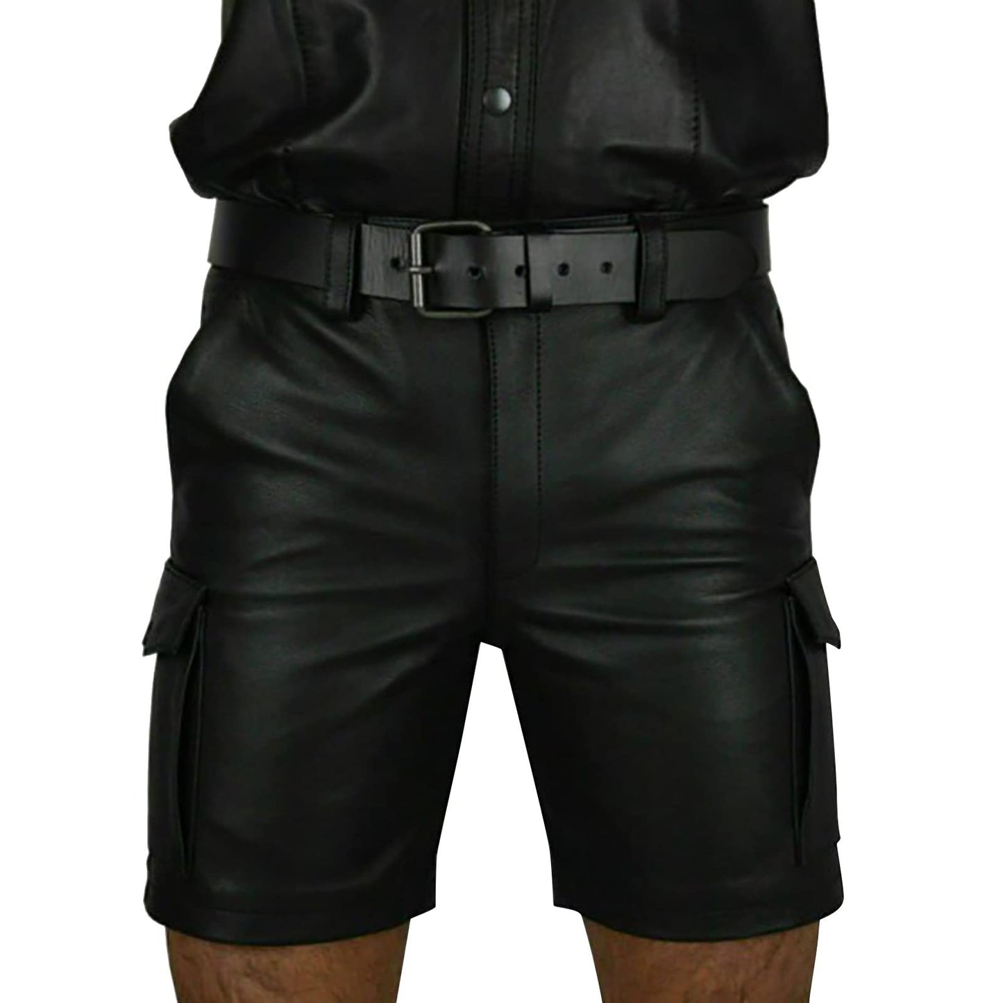 Shorts Herren Kurze Lederhose Sexy Wetlook Boxershorts Stretch Sport Training Laufen Joggingshose Lack Lederoptik Hose Kurze Leggings Slim Fit Ledershorts Ledershorts Punk Clubwear