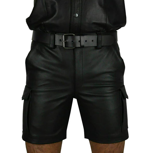 Shorts Herren Kurze Lederhose Sexy Wetlook Boxershorts Stretch Sport Training Laufen Joggingshose Lack Lederoptik Hose Kurze Leggings Slim Fit Ledershorts Ledershorts Punk Clubwear