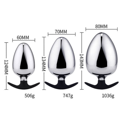 Groß Analplug L-XXL für Männer und Frauen Edelstahl Anal Plug Mit Stoss Butt Plug Dilatator Prostata Massage SM Sexspielzeug Anal Stimulator für Anfänger und Fortgeschrittene (L)