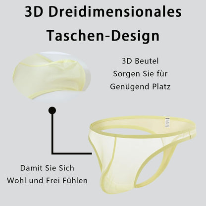 Herren Strings Durchsichtig und Sexy mit Bequemem und Hautfreundlichem und Atmungsaktivem Netzgewebe 3 Multi XL
