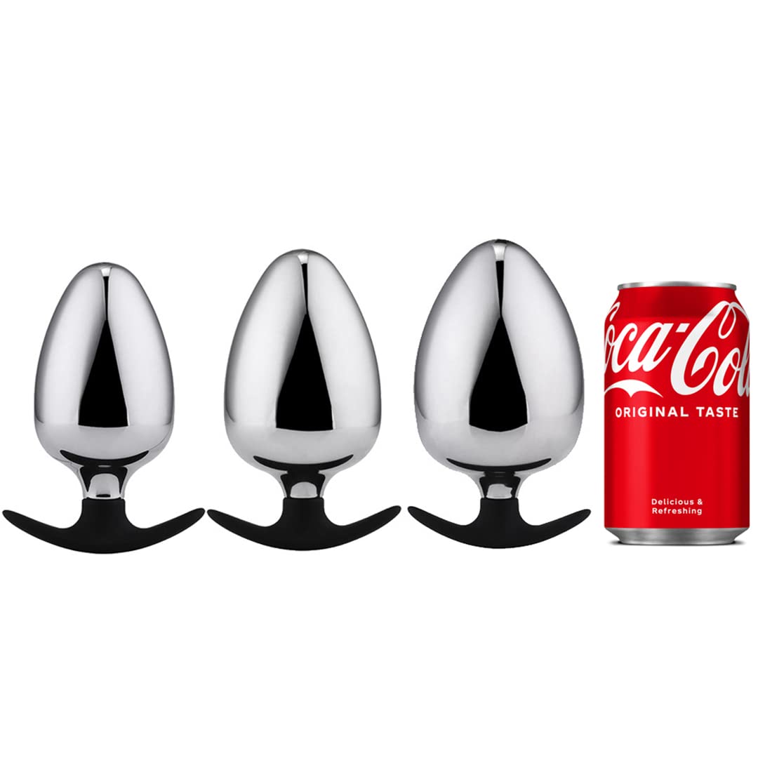 Groß Analplug L-XXL für Männer und Frauen Edelstahl Anal Plug Mit Stoss Butt Plug Dilatator Prostata Massage SM Sexspielzeug Anal Stimulator für Anfänger und Fortgeschrittene (L)