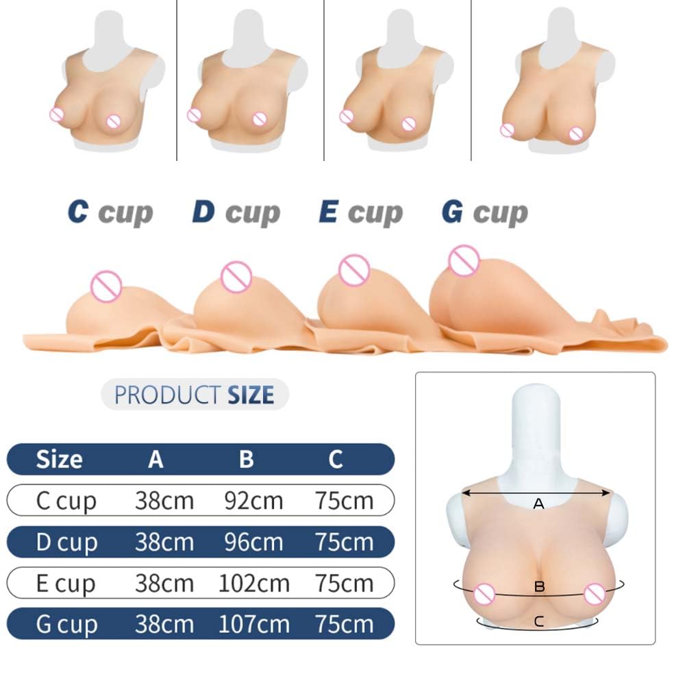 Silikon Brust Formen Brustplatte Fake Brüste Fake Brust Runde Kragen Stil C-G Cup für Cosplay Crossdresser