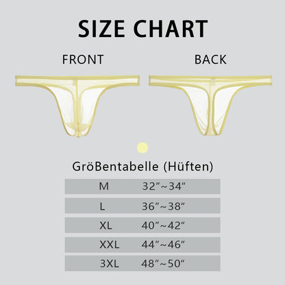 Herren Strings Durchsichtig und Sexy mit Bequemem und Hautfreundlichem und Atmungsaktivem Netzgewebe 3 Multi XL