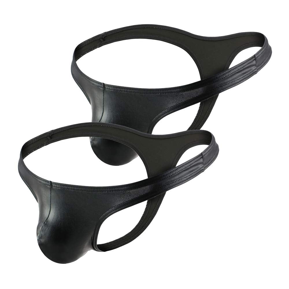 Billtop Herren Tanga sexy Unterwäsche Männer String Kunstleder Unterwäsche Pack