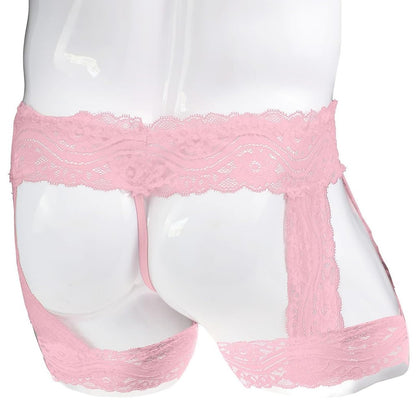 Sissy Strapsgürtel Spitze Strapse Dessous Männer Strumpfhalter für Herren Strumpfband Breit Gay (DE/NL/SE/PL, Alphanumerisch, Einheitsgröße, Regular, Regular, Rosa)