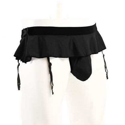 Sissy Höschen für Männer - Crossdresser Herrenunterwäsche Rock - Thongs Slip mit Strumpfband