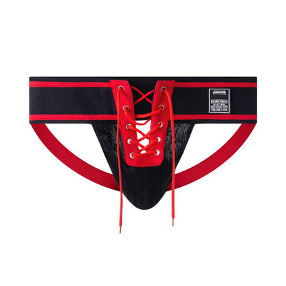 JOCKMAIL Herren Slip Jock Strap Sportlich Unterstützer Breiter Gürtel Komfortabel Herren Sport Unterwäsche Slip für Turnhalle Sport (DE/NL/SE/PL, Alphanumerisch, L, Regular, Regular, rot)