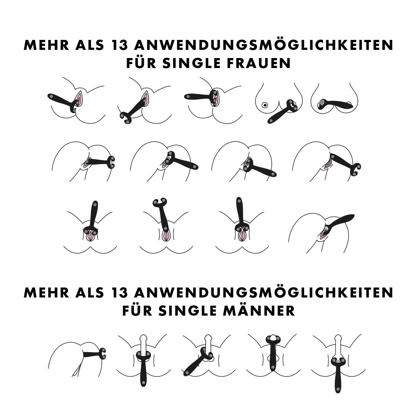 Satisfyer Endless Fun Vibrator für Paare 33 Anwendungsmöglichkeiten mit 100 Vibrations-Funktionen | Stark & Leise für Frau & Mann | Sex-Spielzeug verwendbar als Dildo und für Klitoris-Stimulation