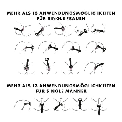 Satisfyer Endless Fun Vibrator für Paare 33 Anwendungsmöglichkeiten mit 100 Vibrations-Funktionen | Stark & Leise für Frau & Mann | Sex-Spielzeug verwendbar als Dildo und für Klitoris-Stimulation