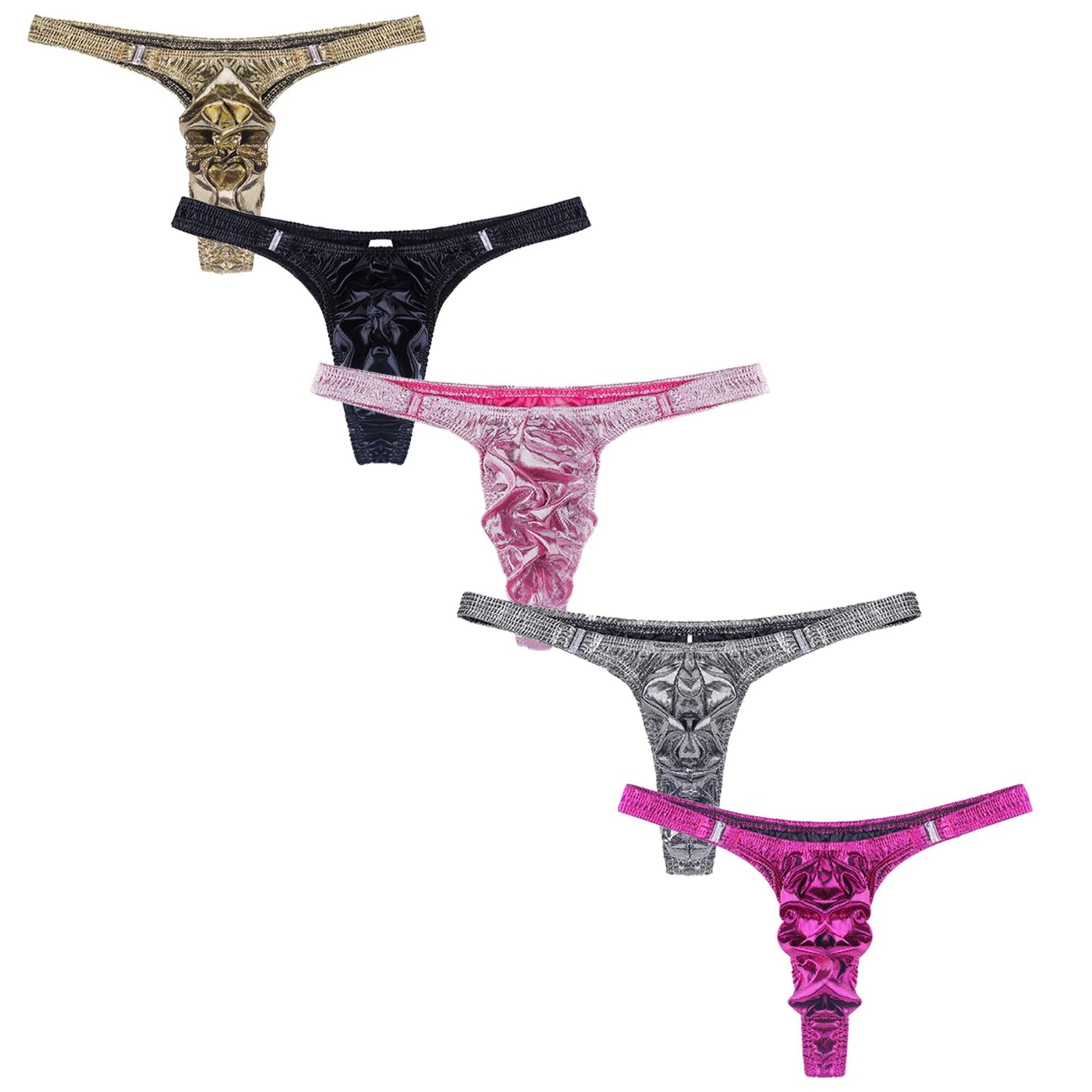 Herren Dessous Gay -Jockstrap Tanga String Herren Glänzende Raffung Pouch Unterhose G-String Tanga, 3 Farben, Einheitsgröße