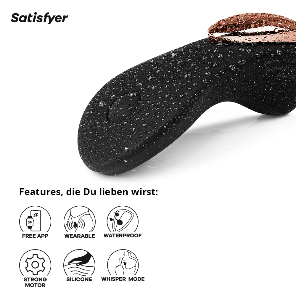 Satisfyer Little Secret Bluetooth Slipvibrator | Auflege-Vibrator für klitorale Ekstase | Sex-Spielzeug mit Connect App Steuerung | Medizinisches Silikon | Leise und diskret | Wiederaufladbar