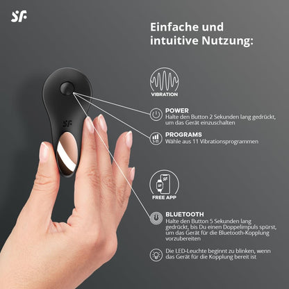 Satisfyer Little Secret Bluetooth Slipvibrator | Auflege-Vibrator für klitorale Ekstase | Sex-Spielzeug mit Connect App Steuerung | Medizinisches Silikon | Leise und diskret | Wiederaufladbar