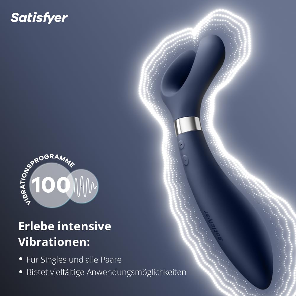 Satisfyer Endless Fun Vibrator für Paare 33 Anwendungsmöglichkeiten mit 100 Vibrations-Funktionen | Stark & Leise für Frau & Mann | Sex-Spielzeug verwendbar als Dildo und für Klitoris-Stimulation