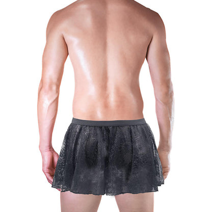 FakeFace Herren Sexy Sissy Höschen Knickers Spitzen-Slip Minirock, Erotisch Unterhosen, Crossdresser Tanga Unterwäsche für Nachtclub, Cosplay & Erotische Dessous, Reizwäsche für Männer