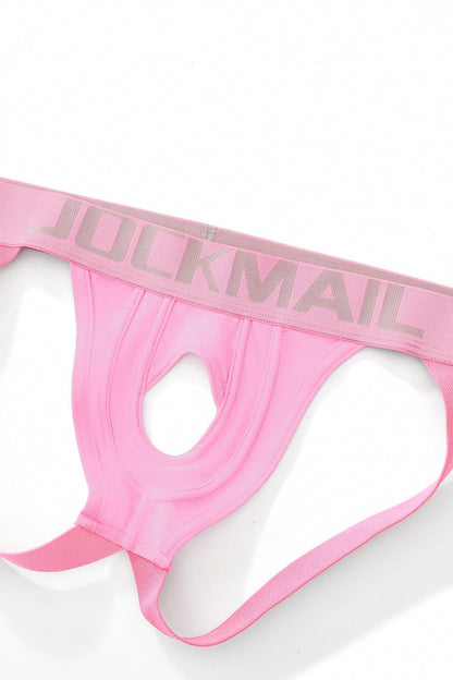 JOCKMAIL Herren Jockstrap Low Rise Cutout Design Jockstraps Atmungsaktiv Figurformend für Sport und Alltag (DE/NL/SE/PL, Alphanumerisch, XXL, Regular, Regular, Rosa)