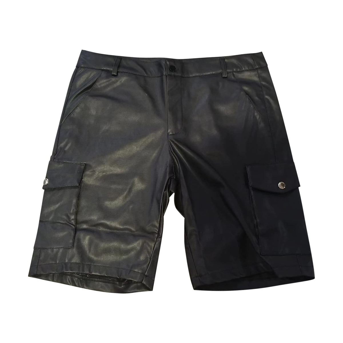 Shorts Herren Kurze Lederhose Sexy Wetlook Boxershorts Stretch Sport Training Laufen Joggingshose Lack Lederoptik Hose Kurze Leggings Slim Fit Ledershorts Ledershorts Punk Clubwear