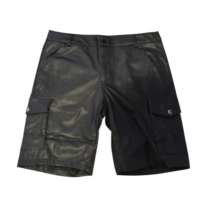 Shorts Herren Kurze Lederhose Sexy Wetlook Boxershorts Stretch Sport Training Laufen Joggingshose Lack Lederoptik Hose Kurze Leggings Slim Fit Ledershorts Ledershorts Punk Clubwear