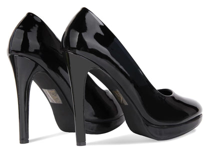 Sissy Femboy Crossdresser Pumps, Herren/Damen, Dragqueen, Transvestit, Absatzschuh mit runder Spitze, große Größen schwarzer lack,