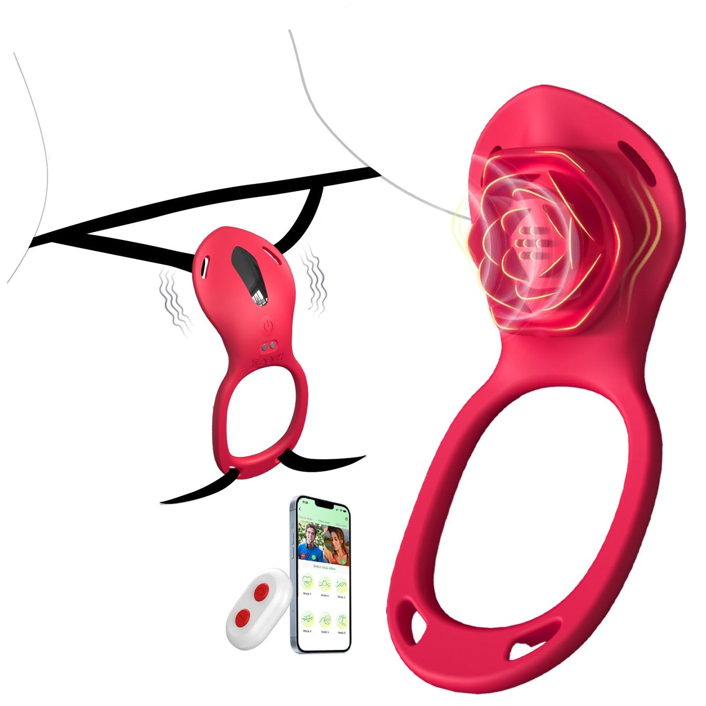 Sex Spielzeug für die Paare Frau Männer, BDSM Rose Vibration für Frauen, Vibratorensets für Frauen Klitoris mit Fernbedienung Leise, Penisring Vibrator App, Erotisches Sexspielzeug Sex Maschine Spiele